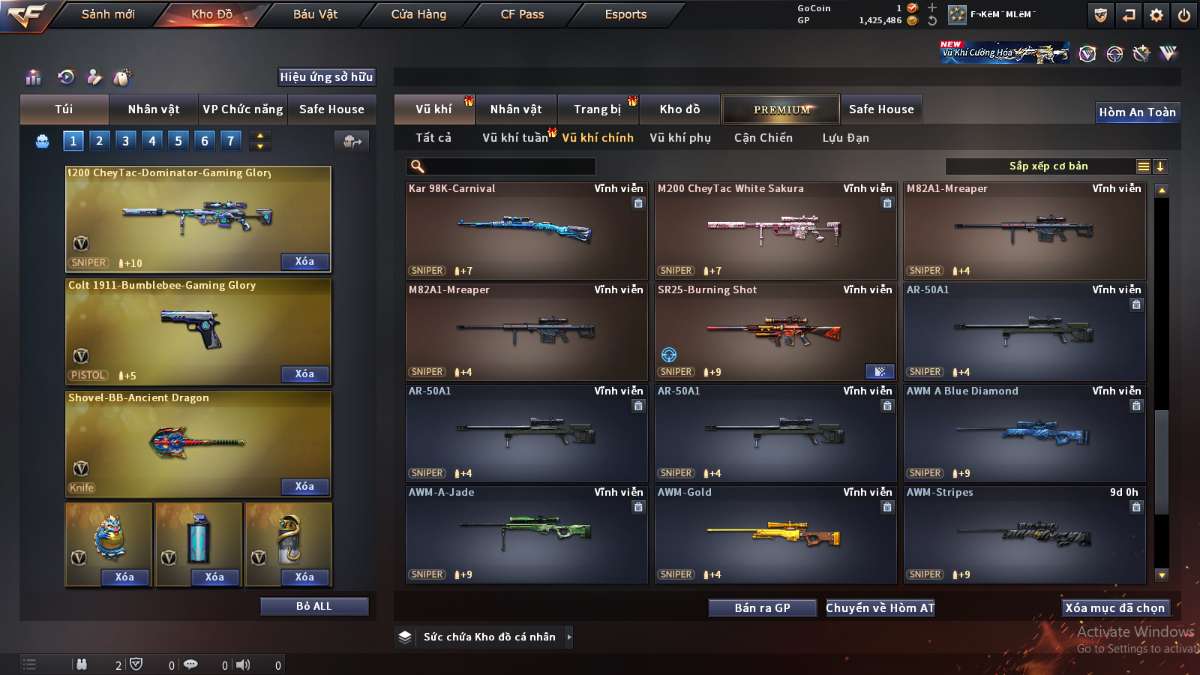 shop acc cf uy tin gia re
